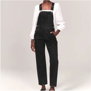 Abercrombie & Fitch Black Jean High Rise Overalls